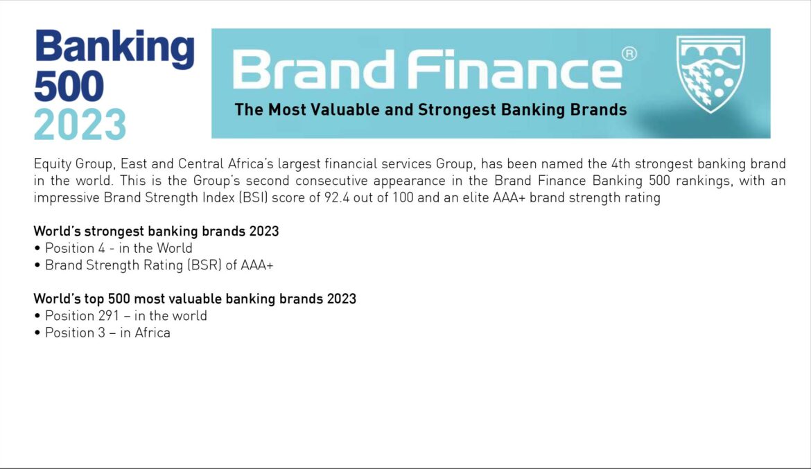 Equity Group Ranked The World’s 4th Strongest Banking Brand - Femme Hub